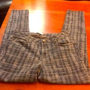 Cabi denim jeans curvy skinny size 8 blue grid design